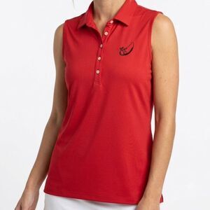Performance Stretch Greg Norman Play Dry Red Sleeveless Golf Polo Size XL‎